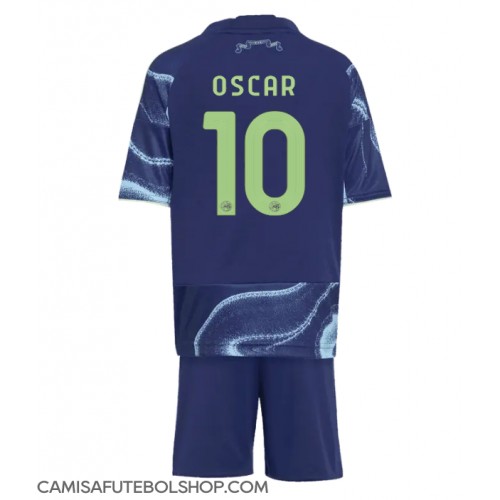 Camisa de time de futebol Ajax Oscar Gloukh #10 Replicas 2º Equipamento Infantil 2025-26 Manga Curta (+ Calças curtas)